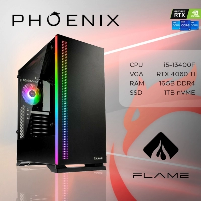 Računalo gaming PHOENIX FLAME Y-528, Intel i5-13400F, 16GB, 1TB SSD, GeForce RTX 4060 Ti   - Gaming računala
