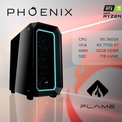 Računalo gaming PHOENIX FLAME Y-529, AMD Ryzen 5 7600X, 32GB, 1TB SSD, AMD Radeon RX 7700 XT   - RAČUNALA