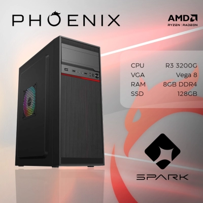 Računalo office PHOENIX SPARK Y-129, AMD Ryzen 3 3200G, 8GB, 128GB SSD