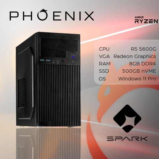 Računalo office PHOENIX SPARK Y-132, AMD Ryzen 5 5600G, 16GB, 500GB SSD, Windows 11P