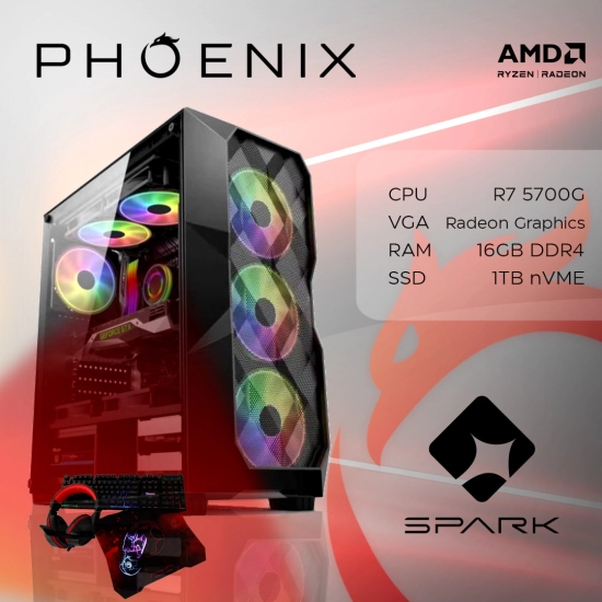 Računalo office PHOENIX SPARK Y-133, AMD Ryzen 7 5700G, 16GB, 1TB SSD