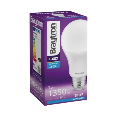 Žarulja LED Braytron 13W 6500K 1350lm E27 A65 IP20 BA13-01323   - LED žarulje