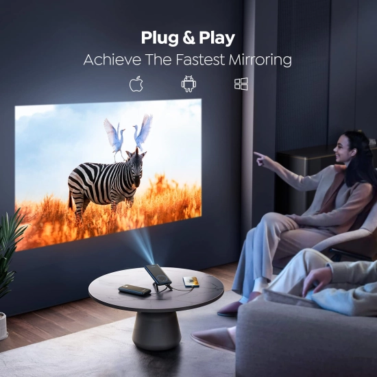 Projektor YABER Pico T1, DLP, 960x540 (podržava 1080p), 110 ANSI lumena, Wi-Fi, Bluetooth, Android TV 9, 2x USB C port  