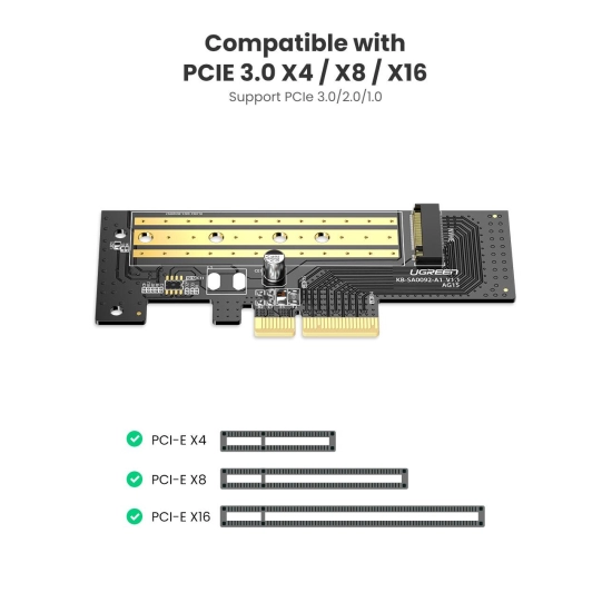 Kontroler UGREEN, SATA PCI-E, M.2 NVMe