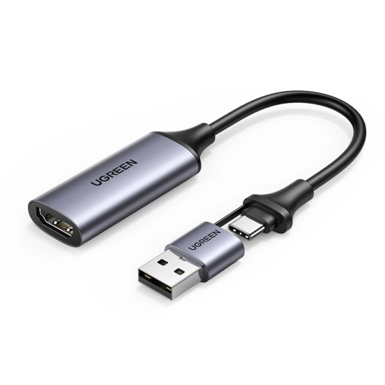 Video capture card UGREEN, USB C/ A na HDMI, crna [ USB3.0 A/F to A/F Adapter Aluminum Case ]