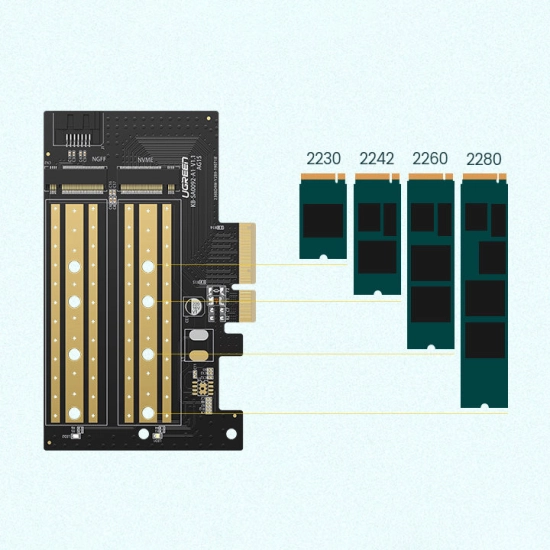 Kontroler UGREEN, SATA PCI-E, M.2 M-Key NVMe, M.2 B-key NVMe Kontroler UGREEN, SATA PCI-E, M.2 M-Key NVMe, M.2 B-key NVMe