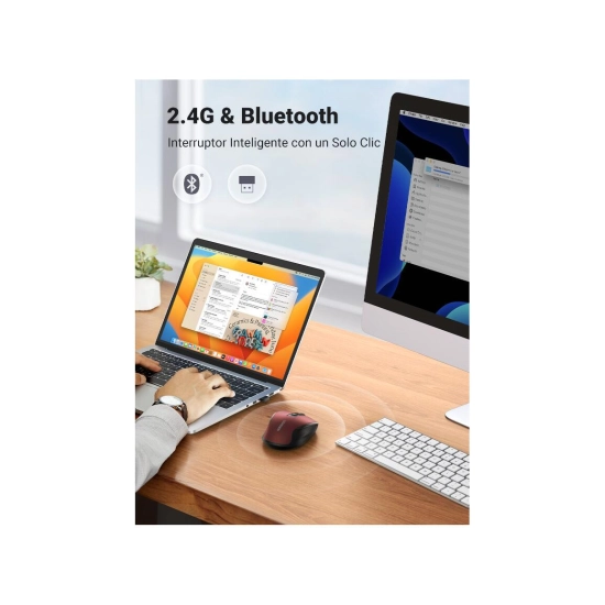 Miš UGREEN, bežični, ergonomski, Bluetooth, USB A, crveni Miš UGREEN, bežični, ergonomski, Bluetooth, USB A, crveni