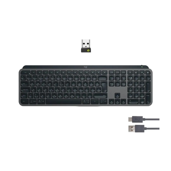 Tipkovnica LOGITECH MX Keys S, 920-011591, WiFi, BT, USB C, grafitna