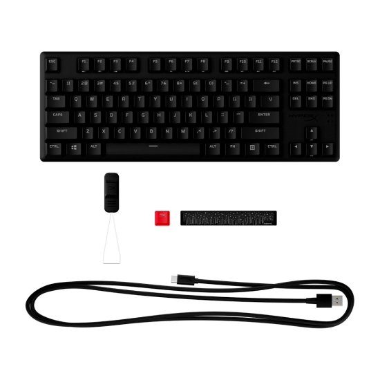 Tipkovnica HYPERX Alloy Origins PBT HX Red Tenkeyless, RGB, mehanička, Red Switch, USB, CRO, crna 