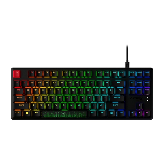 Tipkovnica HYPERX Alloy Origins PBT HX Red Tenkeyless, RGB, mehanička, Red Switch, USB, CRO, crna 