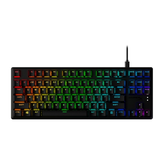 Tipkovnica HYPERX Alloy Origins PBT HX Red Tenkeyless, RGB, mehanička, Red Switch, USB, CRO, crna 