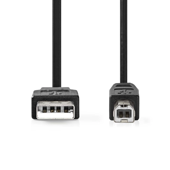 Kabel NEDIS CCGL60100BK50, USB A 2.0 (M) na USB B 2.0 (M), crni, 5m, bulk