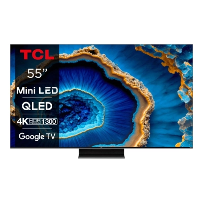 Televizor QLED 55incha TCL 55C805, Google TV, 4K UHD 144Hz, DVB-T2/C/S2, HDMI, Wi-Fi, USB, energetski razred G   - Akcija TCL Travanj