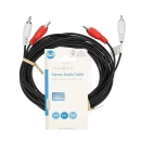 Kabel NEDIS, 2xRCA (M) na 2xRCA (M), crni, 5m, bulk