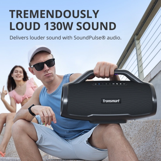 Prijenosni bluetooth zvučnik TRONSMART Bang Max, vodootporni IPX6, 130W RMS, Bluetooth 5.3, crni Prijenosni bluetooth zvučnik TRONSMART Bang Max, vodootporni IPX6, 130W RMS, Bluetooth 5.3, crni