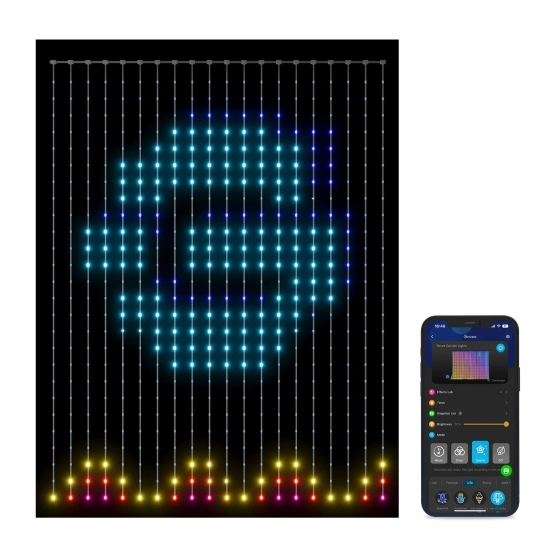 LED traka Govee zavjesa RGB, Wi-Fi, Bluetooth, IP44/IP65, 1.5x2m