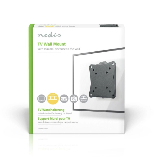 Nosač zidni za TV NEDIS TVWM1010BK, 13-27incha, 30kg Nosač zidni za TV NEDIS TVWM1010BK, 13-27incha, 30kg