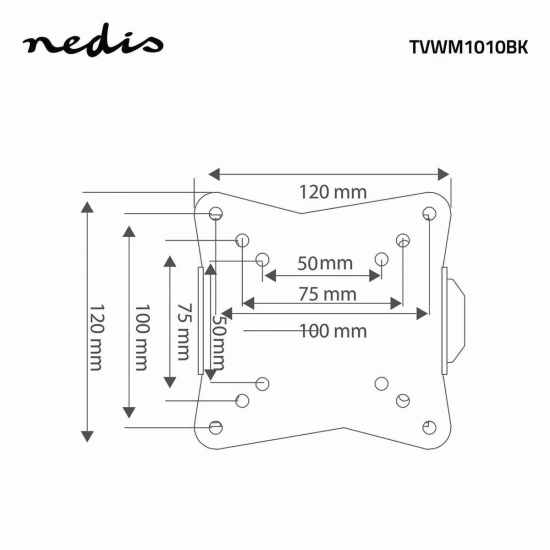 Nosač zidni za TV NEDIS TVWM1010BK, 13-27incha, 30kg Nosač zidni za TV NEDIS TVWM1010BK, 13-27incha, 30kg