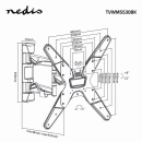 Nosač zidni za TV NEDIS TVWM5530BK, 23-55incha, 30kg, 20° nagib, rotacija 180°