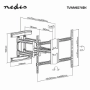 Nosač zidni za TV NEDIS TVWM6570BK, 43-100incha, 70kg, 15° nagib, rotacija 180° 