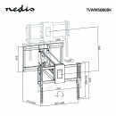 Nosač zidni za TV NEDIS TVWM5880BK, motorizirani, 37in-75in, Maksimalna podržana težina zaslona 35kg, Rotirajući, Minimalna udaljenost od zida 153 mm, Maksimalna udaljenost od zida 485 mm, Daljinski 