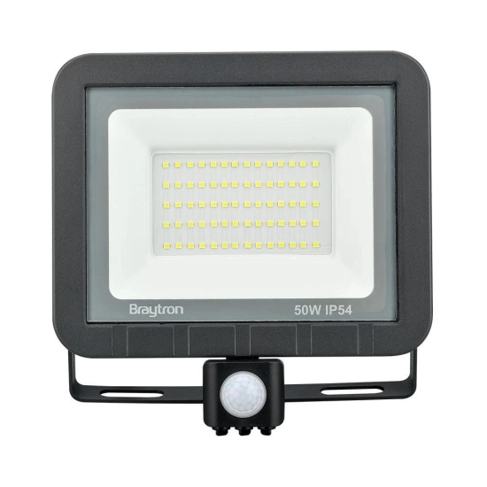 Reflektor LED Braytron 50W 6500K 4200lm IP54 sa PIR senzorom sivi