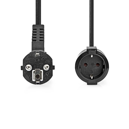 Kabel NEDIS CEGL10230BK20, naponski EURO, kutni, 2m Kabel NEDIS CEGL10230BK20, naponski EURO, kutni, 2m