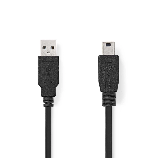 Kabel NEDIS CCGL60300BK30, USB 2.0 A (M) na USB Mini-B (M), crni, 3m, bulk