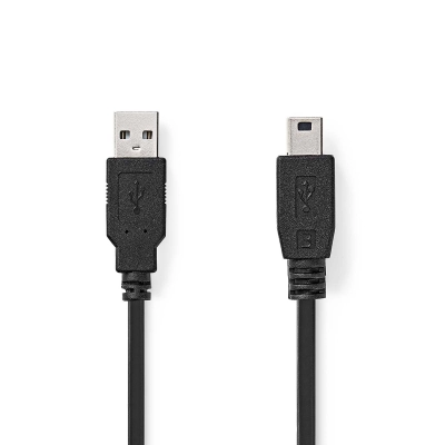 Kabel NEDIS CCGL60300BK30, USB 2.0 A (M) na USB Mini-B (M), crni, 3m, bulk   - Podatkovni kabeli