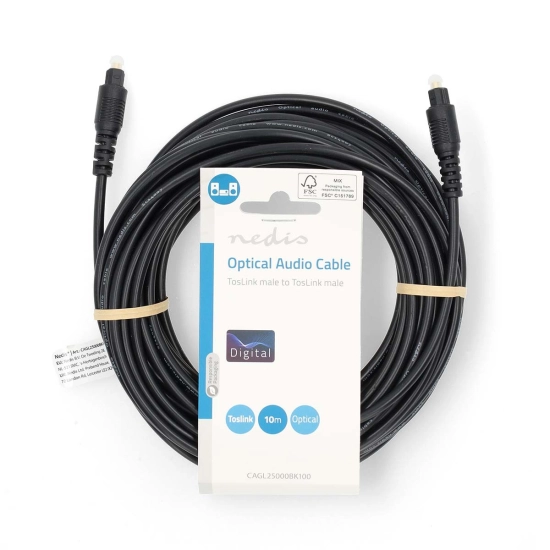 Kabel NEDIS CAGL25000BK100, optički audio Toslink (M) na Toslink (M), 10m