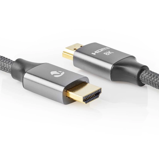 Kabel NEDIS CVTB35000GY20, HDMI (M) na HDMI (M), crni, 2m, 8K@60Hz, eARC, ethernet 