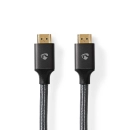 Kabel NEDIS CVTB35000GY20, HDMI (M) na HDMI (M), crni, 2m, 8K@60Hz, eARC, ethernet 