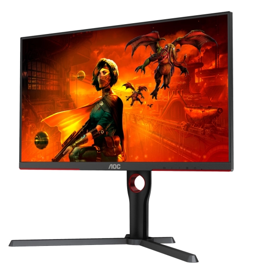 Monitor 27incha AOC U27G3X, U27G3X/BK, UHD, IPS, 160Hz, 1ms, 400cd/m2, 1000:1, 4x USB, zvučnici, crno crveni