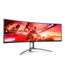 Monitor 49incha AOC AGON AG493UCX2, Dual QHD 5K, VA, 165Hz, 1ms, 550cd/m2, 3000:1, USB-C, 3x USB, KVM, zakrivljeni, zvučnici, crni