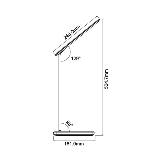 Svjetiljka stolna Braytron BK01-02680 LED bijela, 5W, 1500Lm, IP20, dimabilna, s punjačem za mobitel 