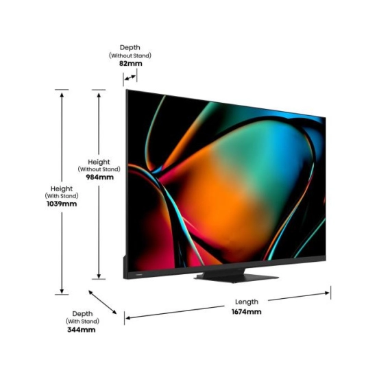 Televizor LED 75incha HISENSE 75U8KQ, ULED/Mini-Led, Vidaa OS, 4K-UHD, DVB-T2/T/C/S2/S, HDMI, Wi-Fi, USB, energetski razred F