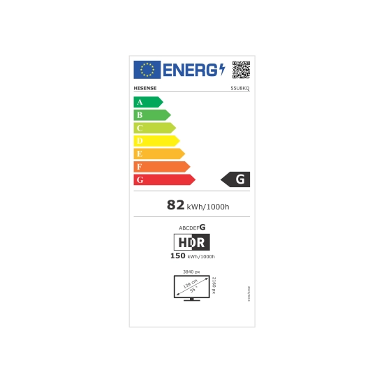 Televizor LED 55incha HISENSE 55U8KQ, ULED/Mini-Led, Vidaa OS, 4K UHD, DVB-T2/T/C/S2/S, HDMI, Wi-Fi, USB, energetski razred G