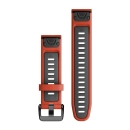 Zamjenski remen GARMIN QuickFit, 22mm, silikonski, Flame Red/Graphite, 010-13279-04
