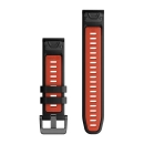 Zamjenski remen GARMIN QuickFit, 22mm, silikonski, Black/Flame Red, 010-13280-06