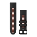 Zamjenski remen GARMIN QuickFit, 26mm, silikonski, Black/Flame red, 010-13281-06