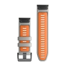 Zamjenski remen GARMIN QuickFit, 26mm, silikonski, Fog Gray/Ember Orange, 010-13281-02