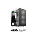 Kućište FANTECH Aero CG80, ATX/Mini ITX/Micro ATX, mid tower, window, 4 ventilatora, crno