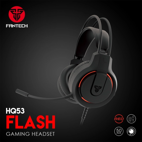 Slušalice FANTECH Flash HQ53, gaming, žične, USB A, TRS 3.5mm, mikrofon, crne