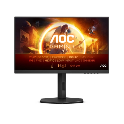 Monitor 24incha AOC 24G4X, FHD, IPS, 180Hz, 1ms, 300cd/m2, 1000:1, zvučnici, crni   - AOC