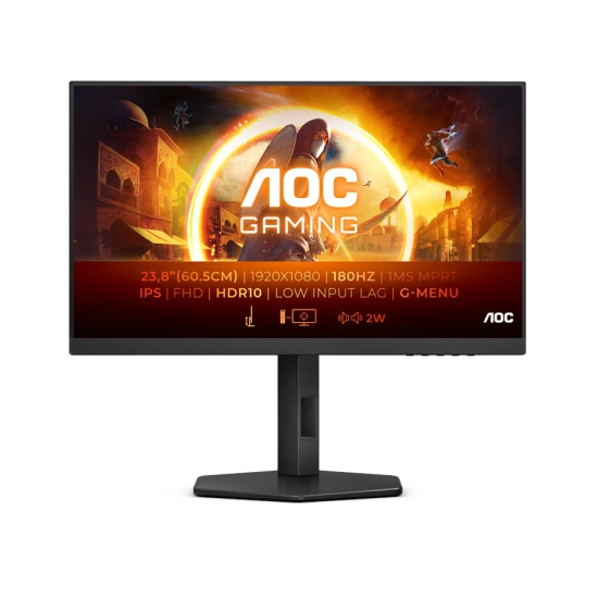 Monitor 24incha AOC 24G4X, FHD, IPS, 180Hz, 1ms, 300cd/m2, 1000:1, zvučnici, crni