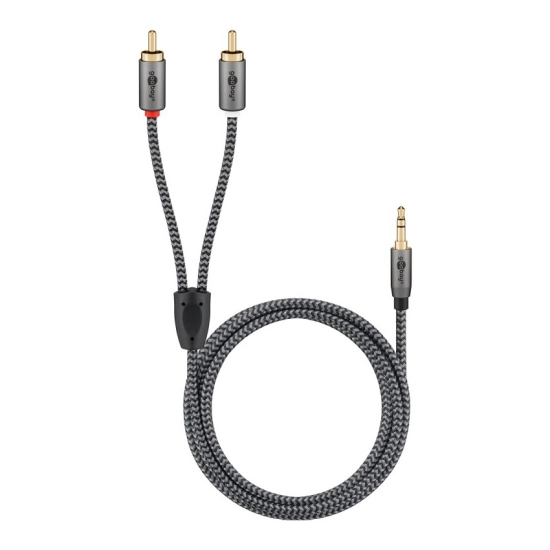 Kabel GOOBAY, 3.5mm (M) na 2x RCA (M), 1m, crni Kabel GOOBAY, 3.5mm (M) na 2x RCA (M), 1m, crni