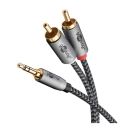 Kabel GOOBAY, 3.5mm (M) na 2x RCA (M), 1m, crni