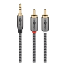 Kabel GOOBAY, 3.5mm (M) na 2x RCA (M), 1m, crni