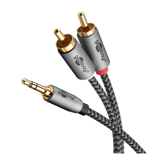 Kabel GOOBAY, 3.5mm (M) na 2x RCA (M), 2m, crni Kabel GOOBAY, 3.5mm (M) na 2x RCA (M), 2m, crni