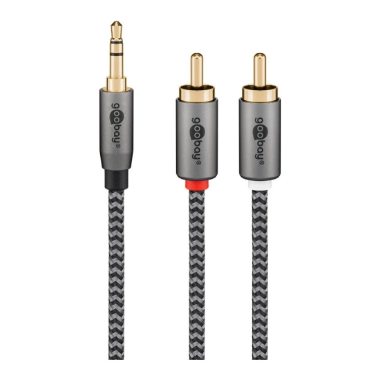 Kabel GOOBAY, 3.5mm (M) na 2x RCA (M), 2m, crni Kabel GOOBAY, 3.5mm (M) na 2x RCA (M), 2m, crni